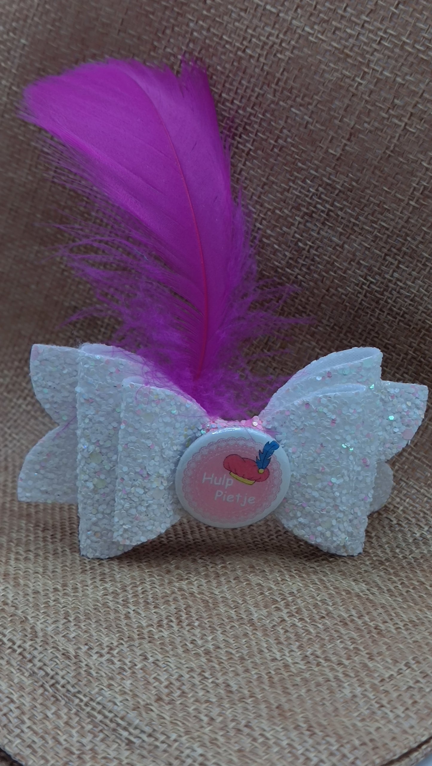 Haarstrik voor hulp pietje - wit/roze