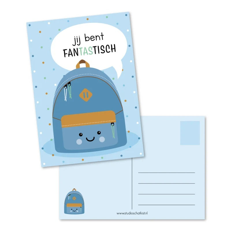 Ansichtkaart | Jij bent fanTAStisch! | blauw