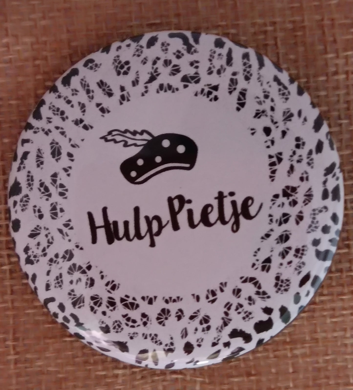 Button Hulp Pietje - zwart/wit