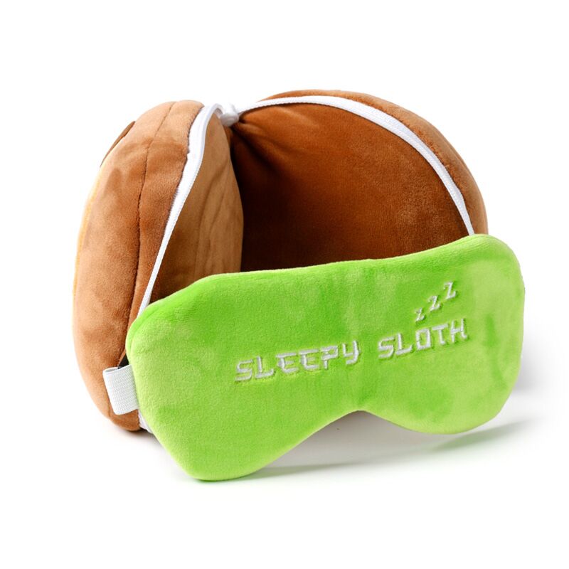 Relaxeazzz Adoramals | Knuffel, Reiskussen & Slaapmasker – 3-in-1 | Sleepy Sloth (luiaard)