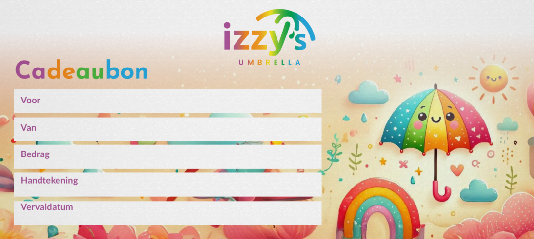 Izzy's Umbrella Cadeaubon
