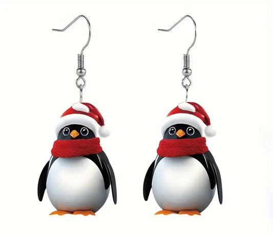 Kerstoorbellen pinguinmet kerstmuts